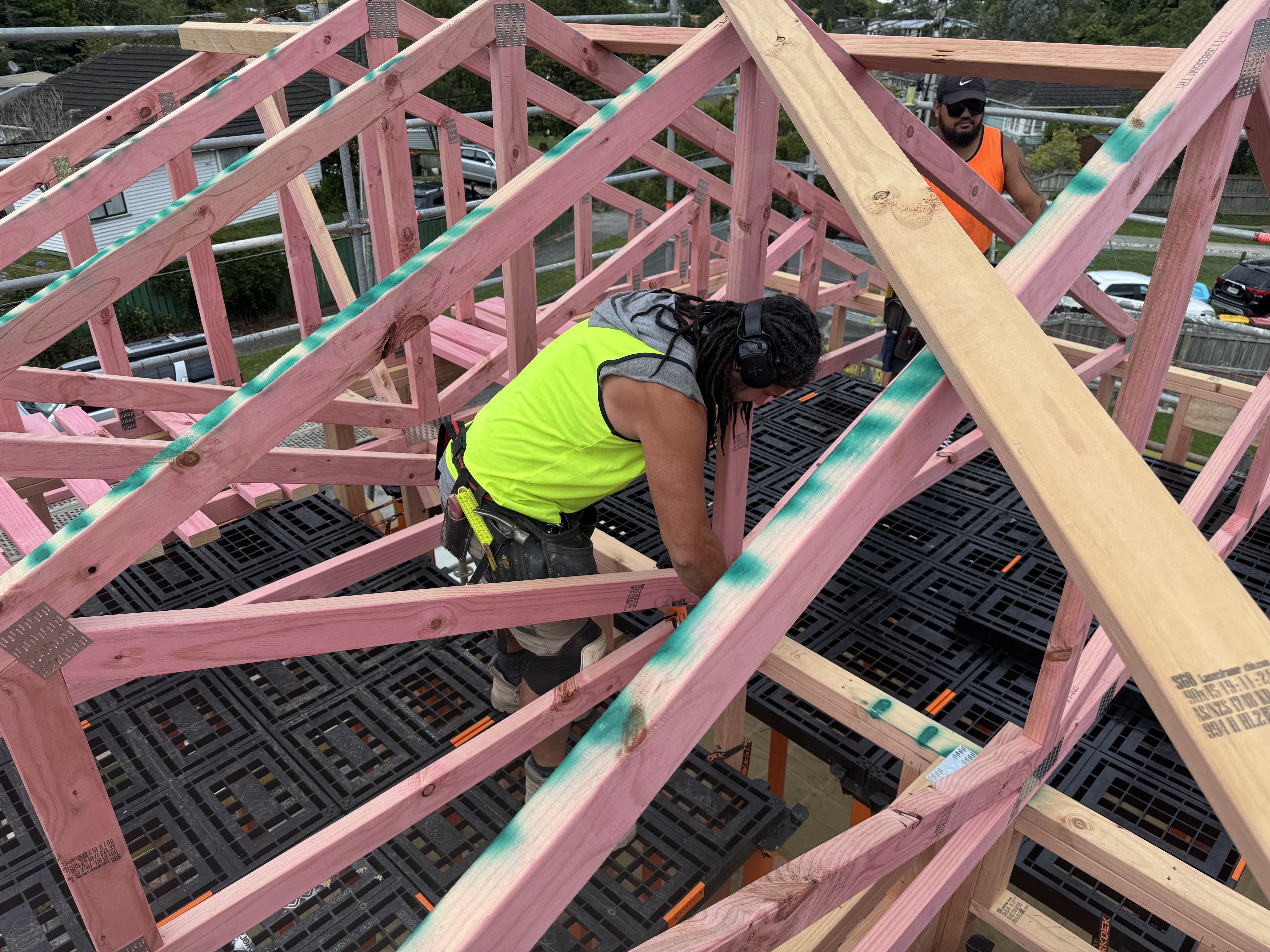 Workdek platform in use on a New Zealand residential site